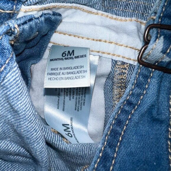 OshKosh B'gosh Baby Star Denim Bib Overalls Size 6M - Picture 5 of 6